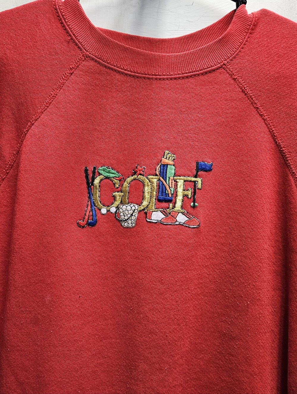 Vintage GOLF Embroidered Large Tultex USA Made Crewneck Sweatshirt Pullover